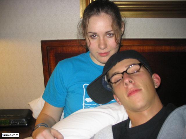 Uploaded by randomvandal: Some sexy girl and some fag with glasses.