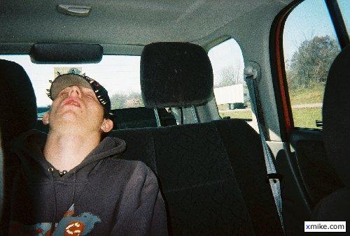 Uploaded by meemerz: Brian sleeping in Meemo's car