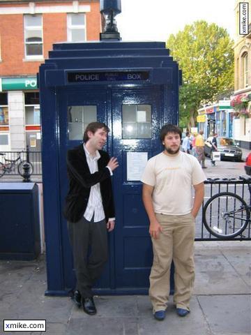 Uploaded by Wasteland: A genuine police box! Of course we had to pose.